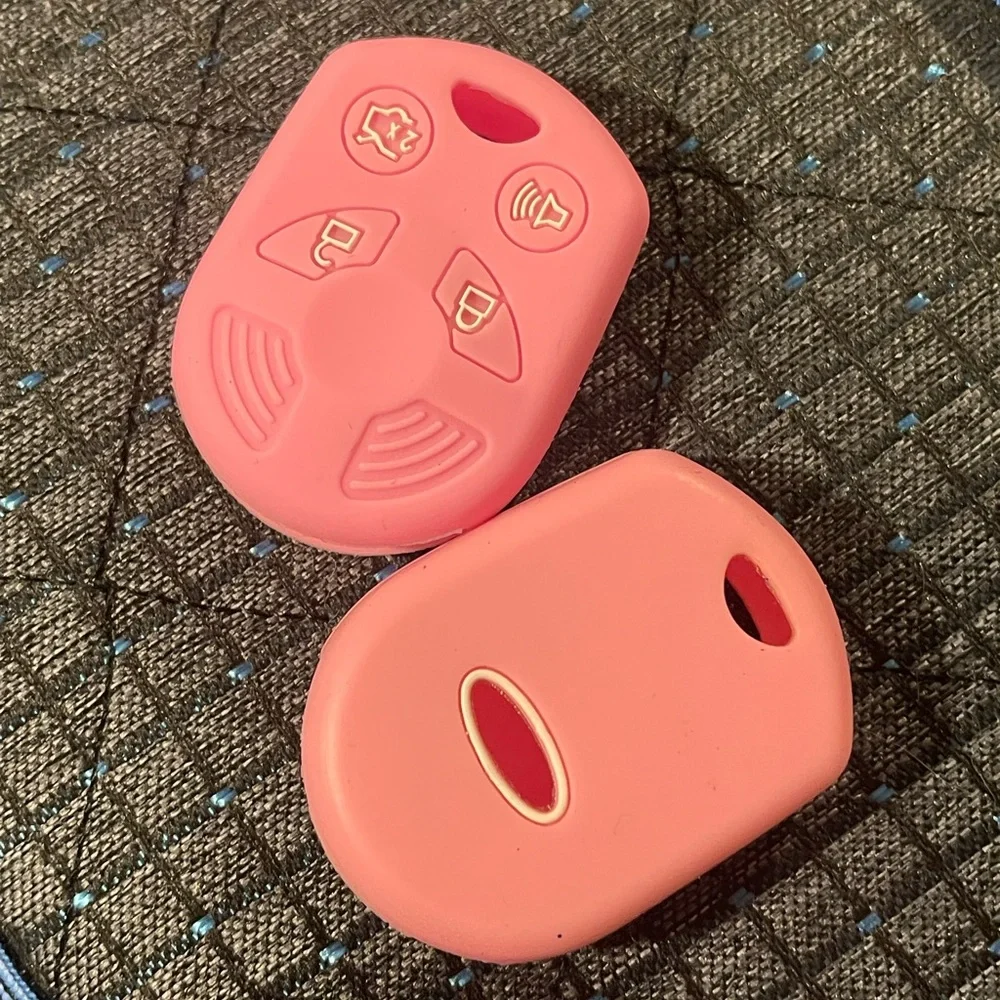 2PC Pink Silicone Key Fob Cover